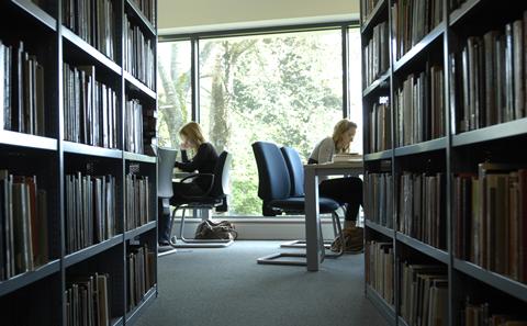 Students in the library
