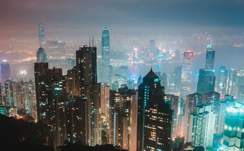 Hong Kong skyline at night