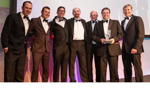 StarStream team collecting award at 2012 Institute of Chemical Engineers awards ceremony 