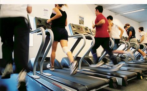 Working out in the gym