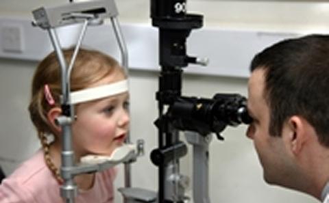 Child having an eye test