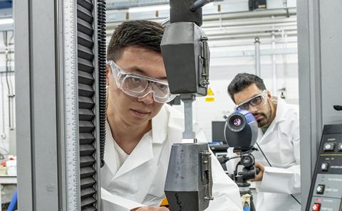 Student in a laboratory