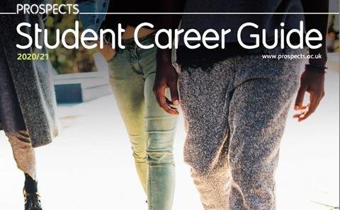 The front cover of the Prospects Student Career Guide