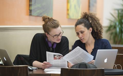Students studying finances