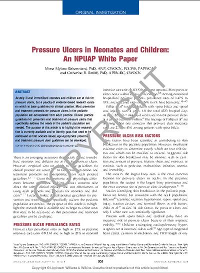PUs in Neonates and Children