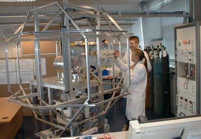 Our photo electron spectrometer, designed by Dr Alan Morris and manufactured by the Mechanical Workshop