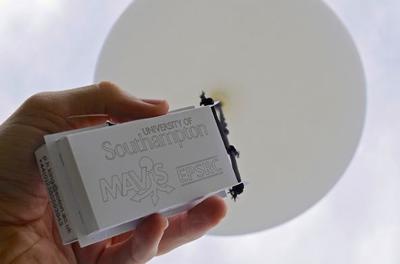  A MAVIS ‘Papersonde’ ready for launch on a high altitude Helium balloon