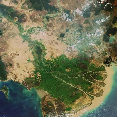 Mekong Delta in Vietnam Credit: The European Space Agency