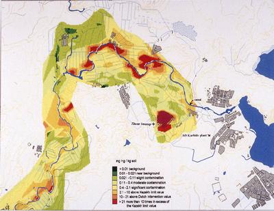 Map of pollution in region of Temirtau