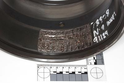Typical damage found on outer ring of the failed bearings