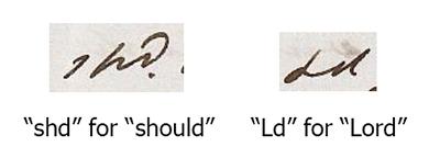 Abbreviations: "shd" for "should" and "Ld" for "Lord"