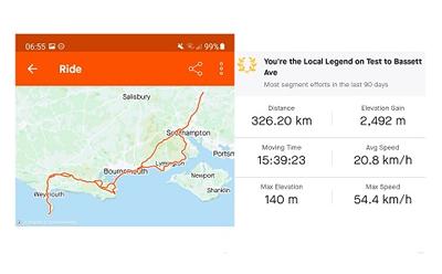 Geoff's 200 miles cycle