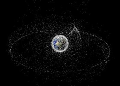 Space debris simulation