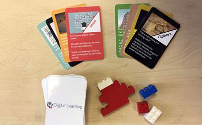 Activity cards and lego pieces