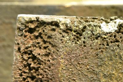 cavitation-corrosion damage to impeller pump