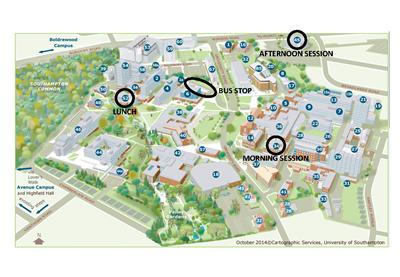 Annotated campus map