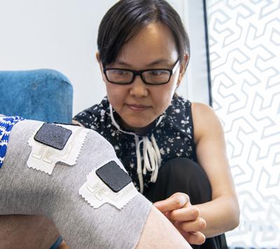 Printed electrodes on a knee sleeve