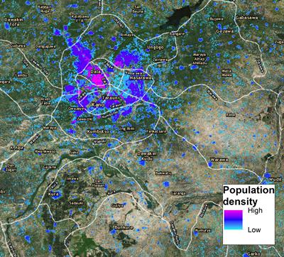 Population density of under 5s in Kano, Nigeria. Credit: WorldPop