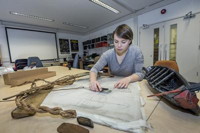 Student studying archaeology