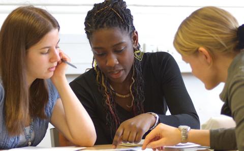 Students working