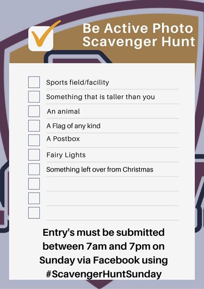 Be Active Scavenger Hunt Sunday 