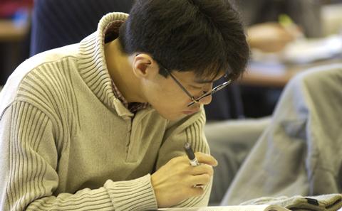 Student in exam