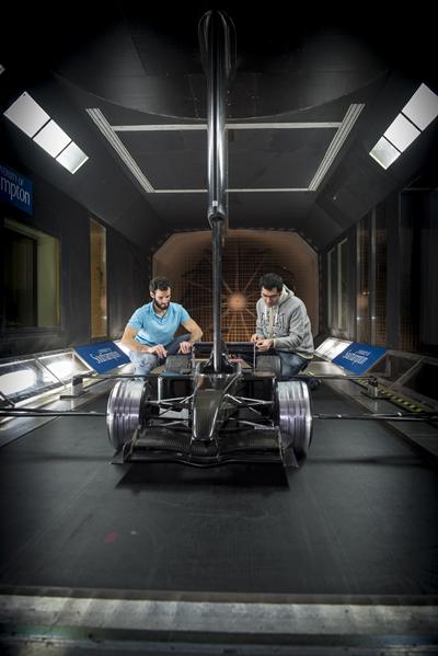 Testing race car aerodynamics in the R.J. Mitchell Wind Tunnel
