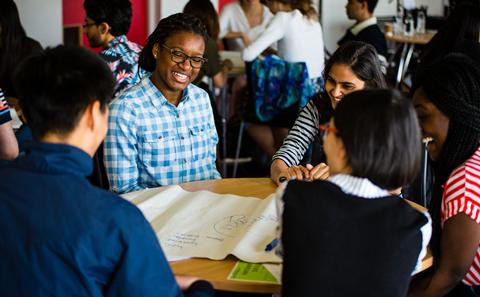 Students at a table