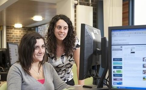 Students at a computer