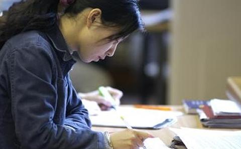 Student in an exam