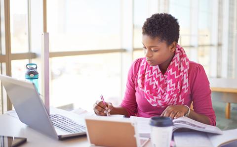 Student studying