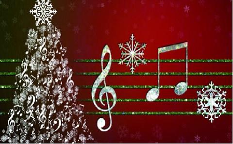 Christmas tree and music note