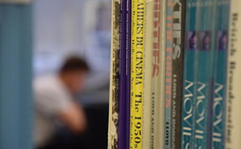 Student studying in the Library