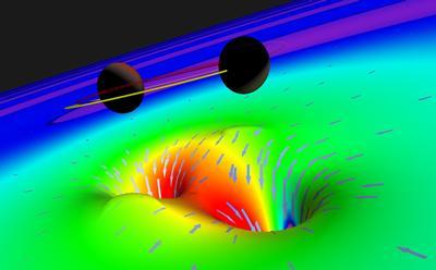 two black holes merging