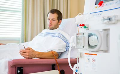 Patient receiving dialysis