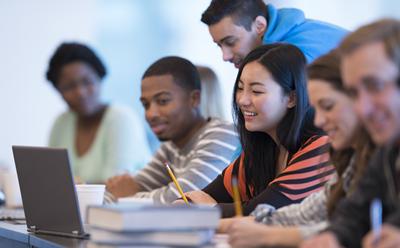 Students studying