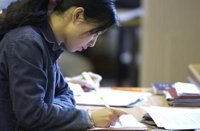 Student in an exam