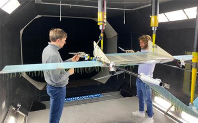 Test drone with students
