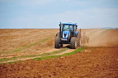 Tractor in field