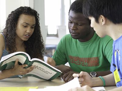 Three students studying