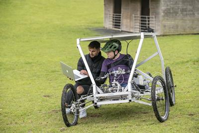 Picture of man using handcycle