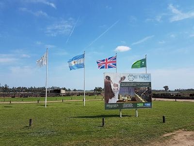 El Trebol Farm and flags