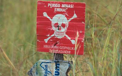 Bomb signs in Mozambique