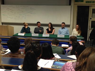 Alumni panel at the careers event