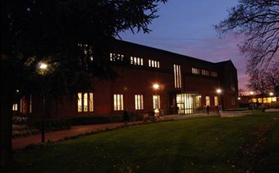 Hartley Library at night