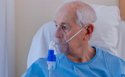 Man wearing oxygen mask