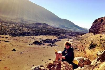 student conducting fieldwork