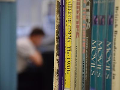 Student studying in the library