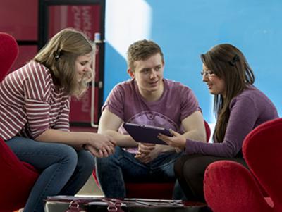 Students sat together talking
