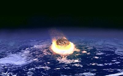 Illustration of asteroid impact